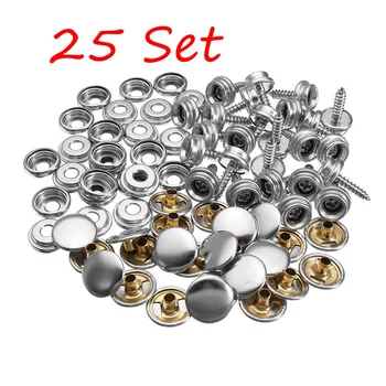 

25set Canvas Canopy Snap Stud Cap Boat Marine Cover Fastener Stainless Steel Screw Universal Accessories