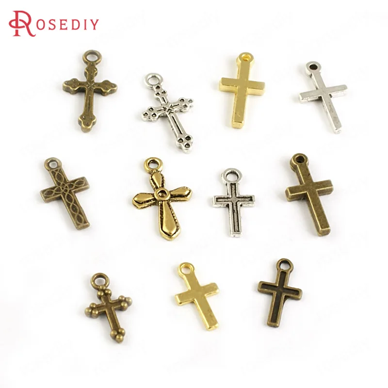 

(13621)Wholesale Zinc Alloy Small Cross Charms Pendants Diy Jewelry Findings Accessories More styles can picked