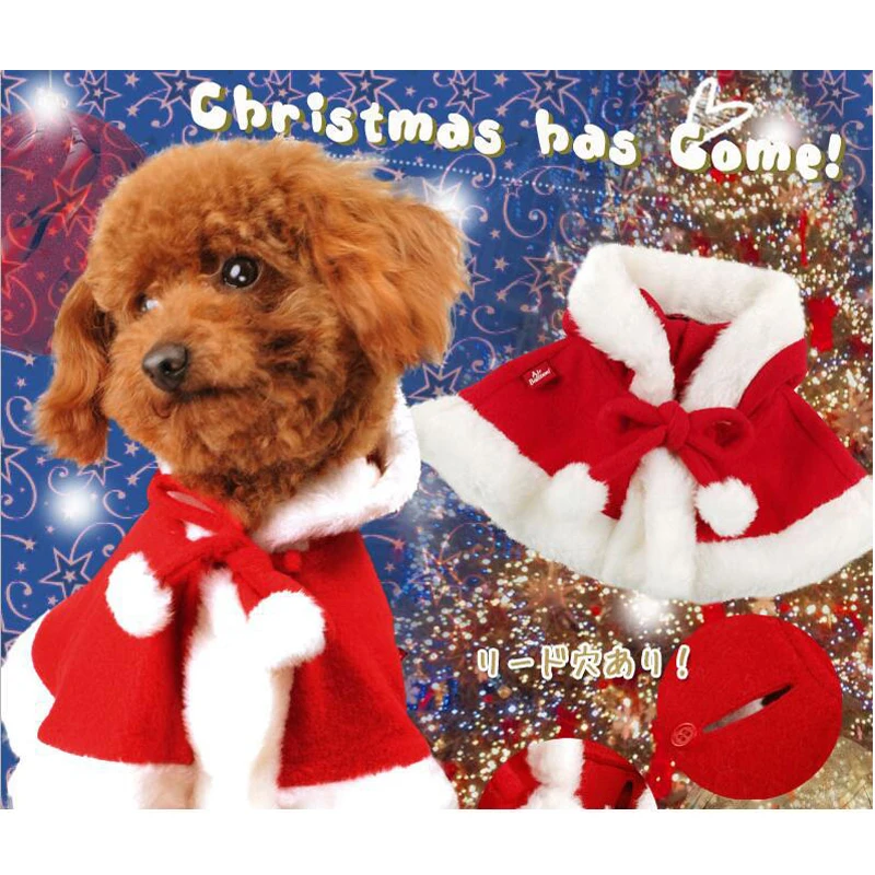 2017 Christmas Dog Clothes Pet Puppy Shawl Cloak Design Hoodie Coat