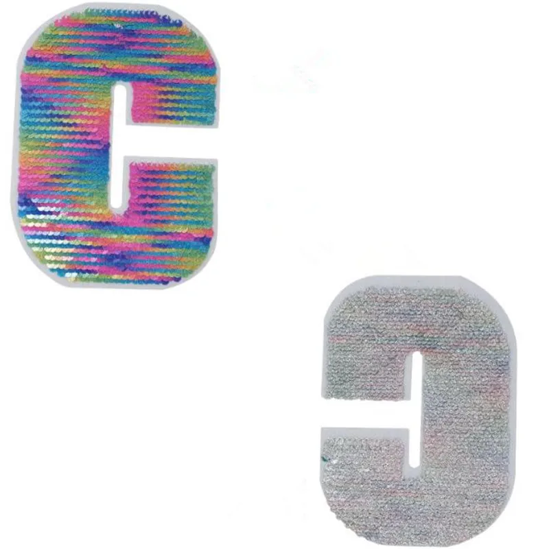 

Clothes diy patch 155mm c letters change color flip the double sided sequins stickers deal with it patches for clothing