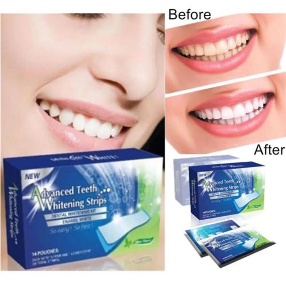 28 шт. белые эффекты зубные Whitestrips улучшенное отбеливание зубов полоски stripesipually упакованы отбеливание зубов наклейки