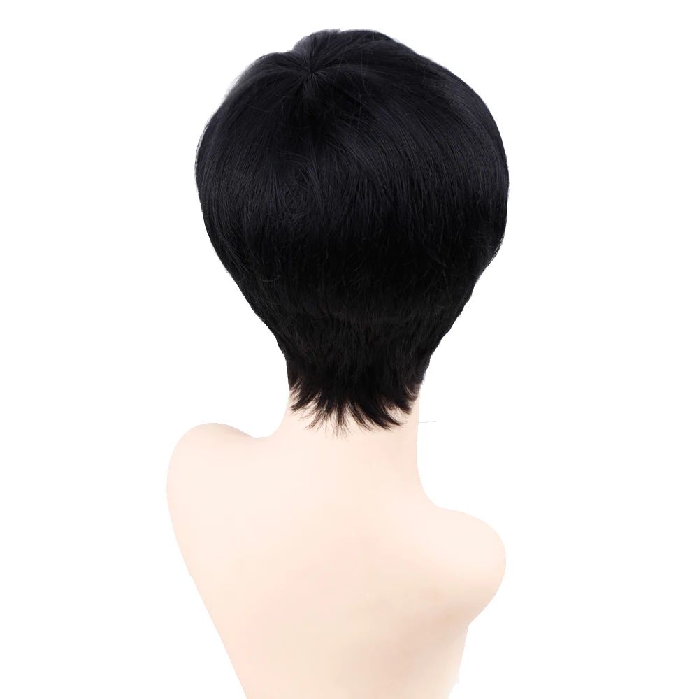 Amir парик с короткими волосами сторона взрыва полный синтетические парики черный коричневый кудрявый парик Жаростойкие короткие парики для женщин