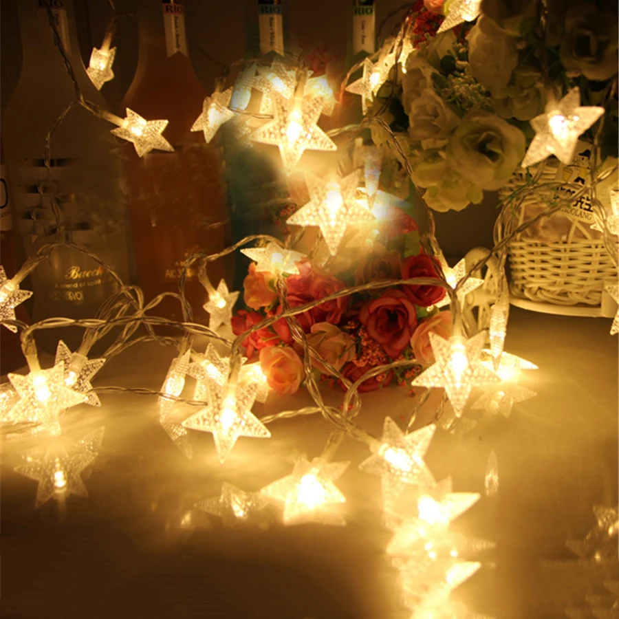 10 м 100 шт светодиодный звезда Фея светящаяся гирлянда Новинка для новогоднее; рождественское Свадебные домашние украшения