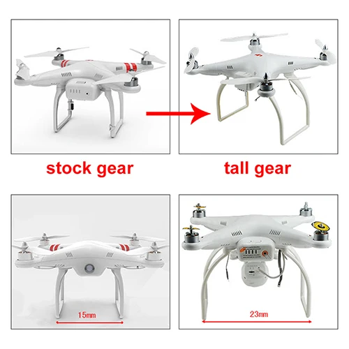 Tall Landing Skid Gear For DJI Phantom 1 2 Vision Wide And High Extend Ground Clearance RC Helicopter 5JAM