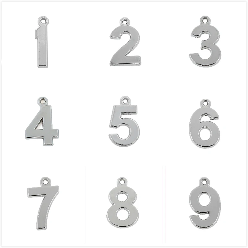 

Teamer Birthday Date Lucky Number Charm DIY Sliver Color Date Pendant Fit Handmade Necklace Jewelry Making 0 1 2 3 4 5 6 7 8 9