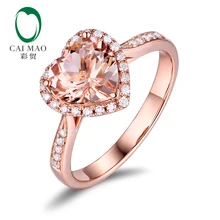 Caimao ювелирные изделия 14 К розовое золото 1.87ct натуральный морганит и 0.22ct бриллиантами Обручение Классический кольцо