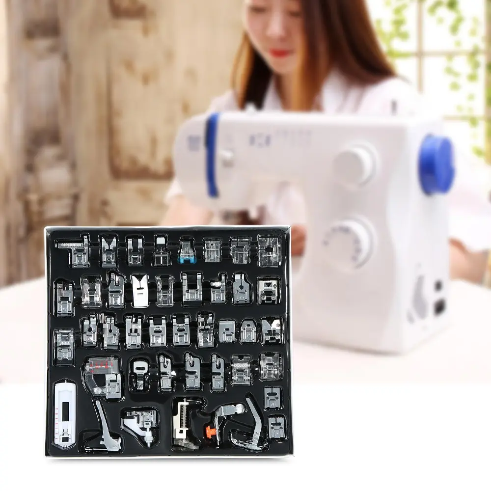 

42pcs Professional Domestic Sewing Machine Presser Foot Set Hem Foot Spare Parts Accessories for Brother Singer Feiyue Janome