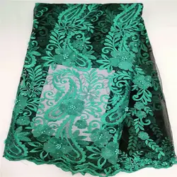 Кассиэль 3D кружевной ткани 2018 высокое качество кружева зеленый ткань кружева последние Высокое качество Африканский тюль кружевная ткань