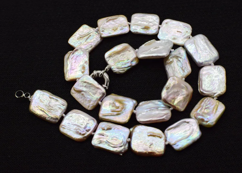 Frershwater жемчуг барокко фиолетовый oblone жемчужное ожерелье Reborn 18-25 мм ожерелье 17 дюймов бусы оптом натуральные fppj женщина