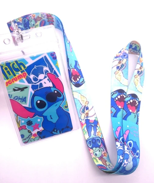 

1 pcs stitch Neck Strap Lanyards Card Holders Bank Neck Strap Card Bus ID Holders Rope Key Chain Gift K70