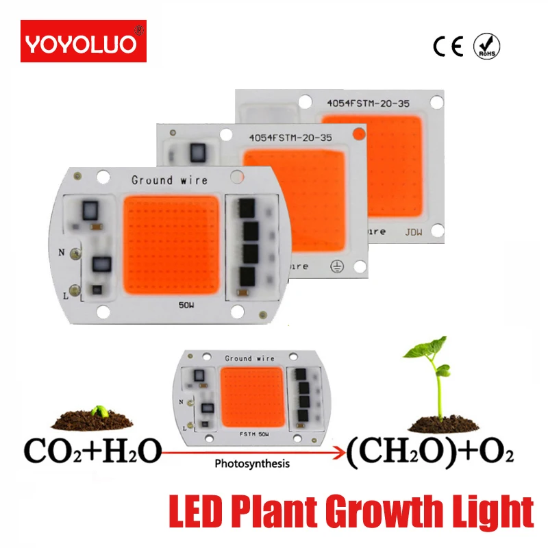 

LED Grow Lights For Seedlings Hydroponics DIY LED Lamp AC220V LED Grow Chip Full Spectrum 380nm~780nm 20W 30W 50W Phyto Lamp