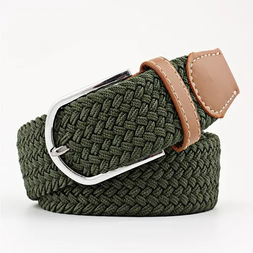 Hot Colors Belt Casual Women Knitted Pin Buckle Belt Fashion Woman Woven Elastic Stretch Belts Canvas Female - Цвет: ju-lvZ3