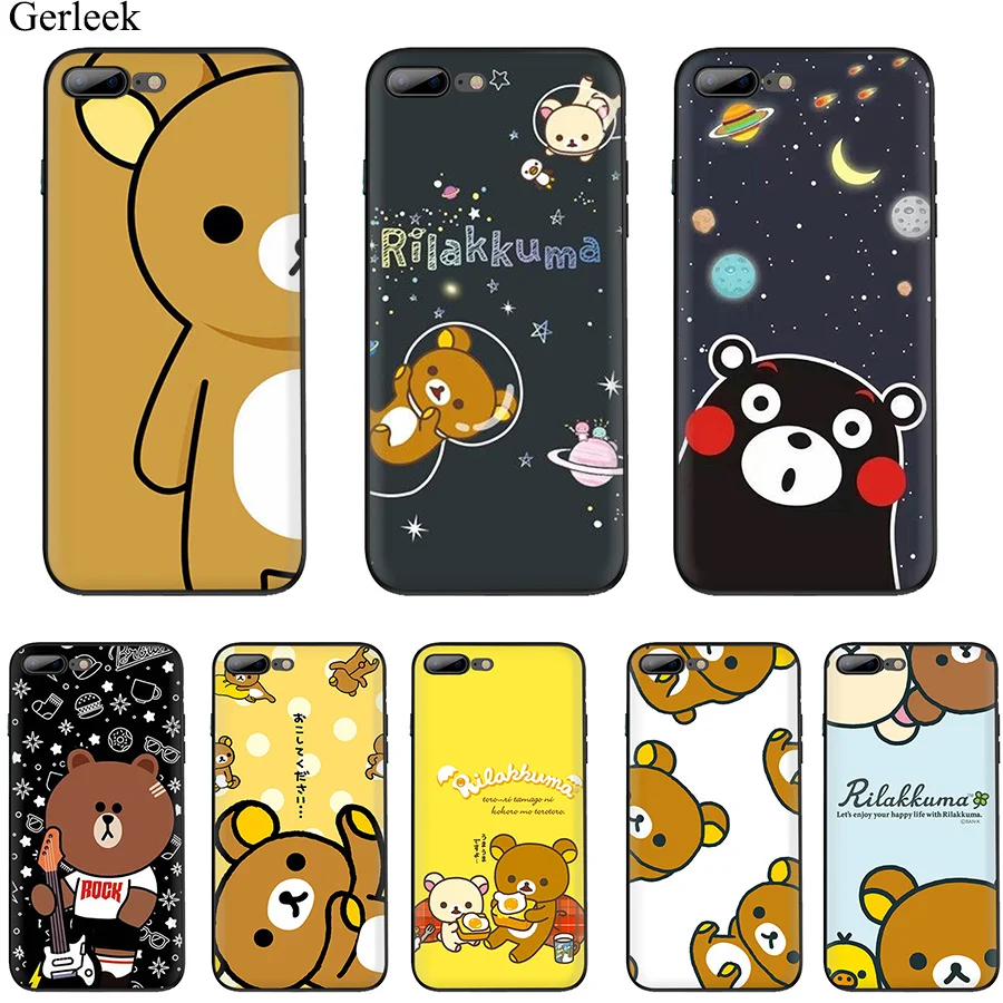 Чехол для мобильного телефона Rilakkuma iPhone 11 Pro X XR XS Max 6 6s 7 8 Plus 5 5S SE Защитная крышка из