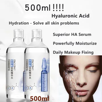 

Korean 500ML Hyaluronic Acid Ampoule Bottle Essence Liquid Superior HA Serum(Powerfully Moisturize skin) Daily Makeup Fixing