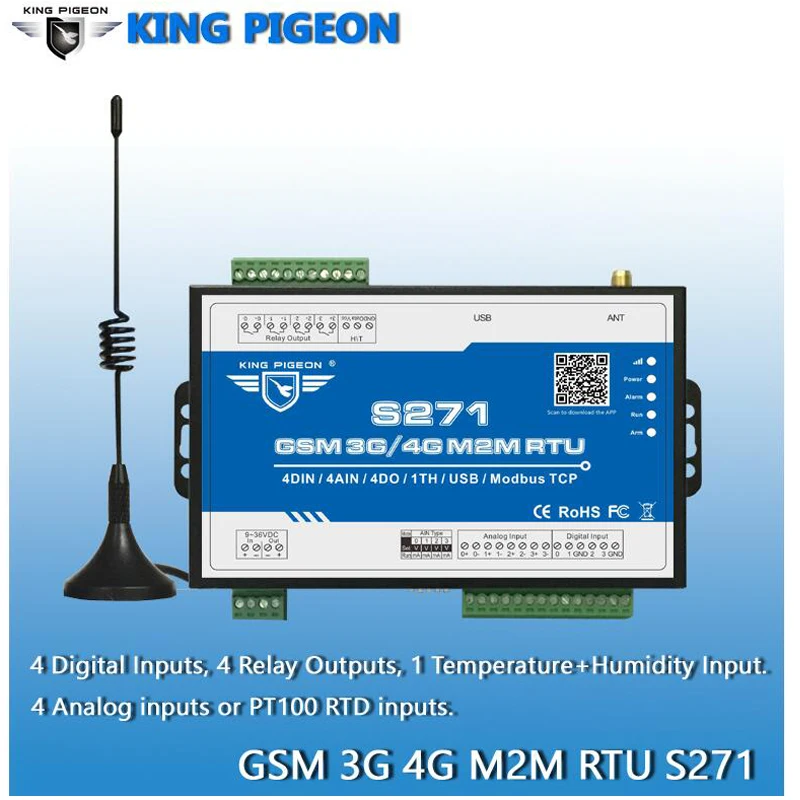  Mando a distancia inalámbrico GPRS IOT Modbus RTU para registrador de datos de monitoreo de grúa to