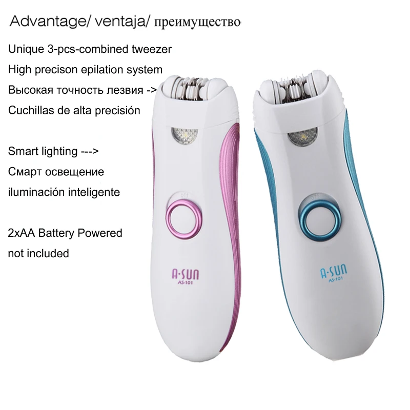 ASUN Depilatory Electric Female Epilator Women Hair Removal For Facial Body Armpit Underarm Leg Depilador Depilation FISHKIM