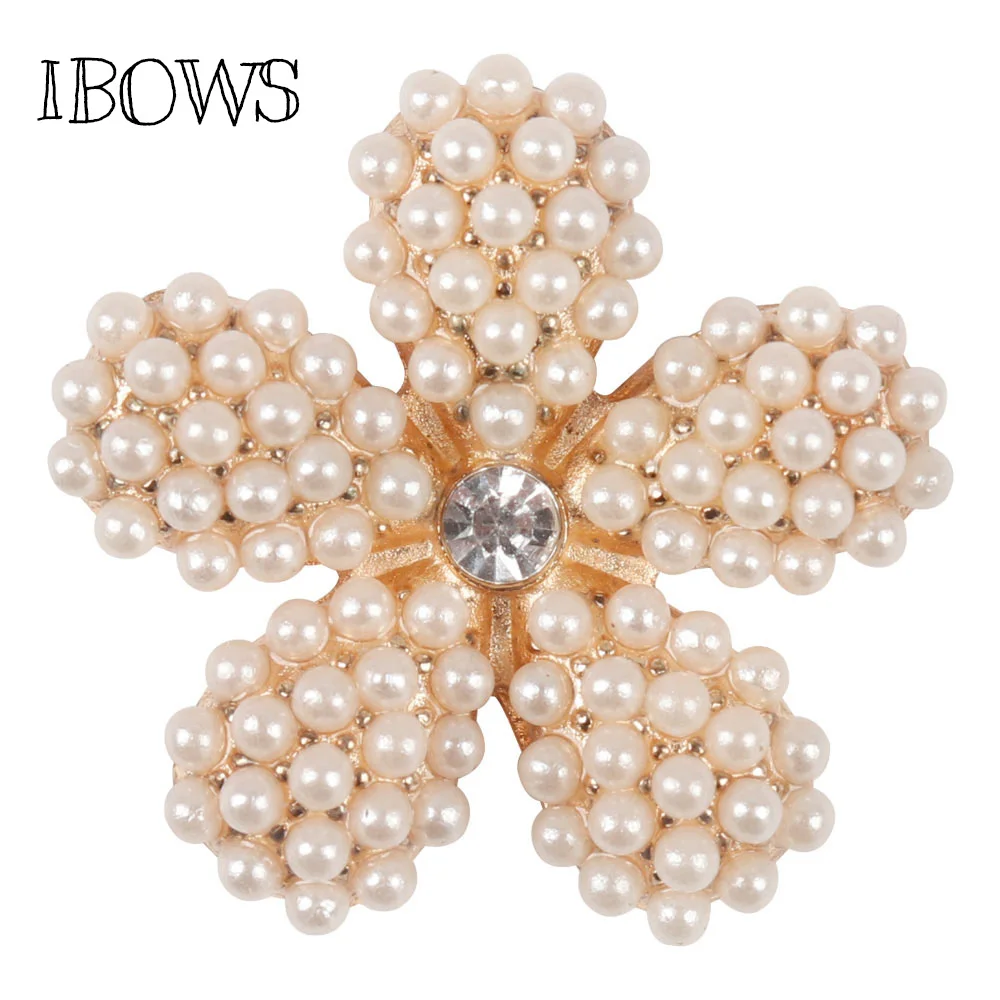 

IBOWS accessories rhinestone beads pearl 28x28mm 2Pcs,DIY handmade materials,wedding gift wrapping Headband Clips Bow Decoration
