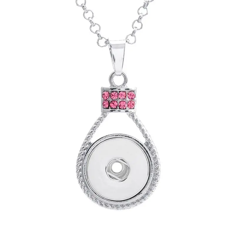 Кнопка ожерелья подвески для сублимации краски циркон ювелирные ожерелья с кулоном для женщин теплопередача Печать Пустые расходные материалы
