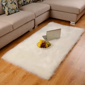 

Artificial Wool Carpet Rectangle/Square garnish Faux Mat Seat Pad Plain Skin Fur Plain Fluffy Area Rugs Washable Home Textile