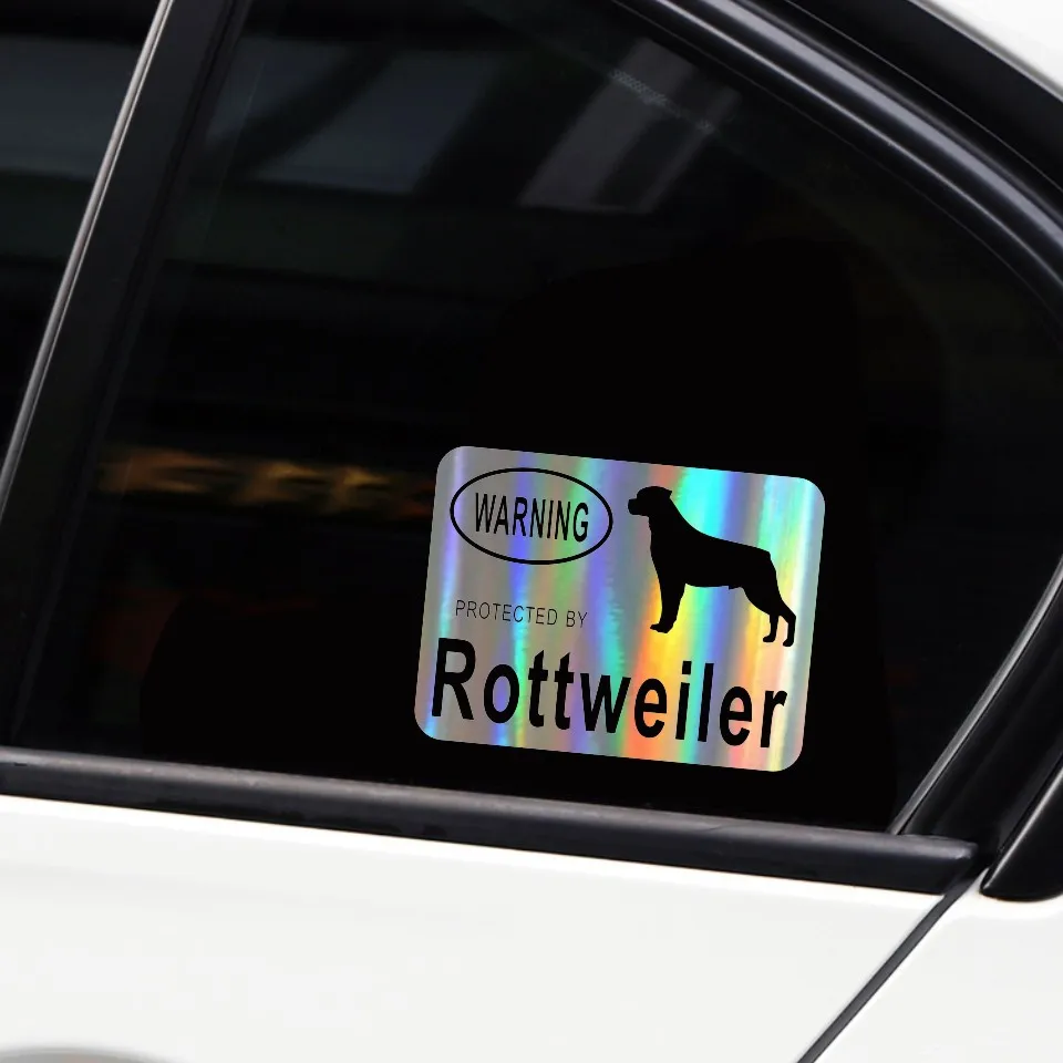 Anycuros Creative Fashion Warning Protected By Rottweiler Dog Vinyl Car  13 (10)