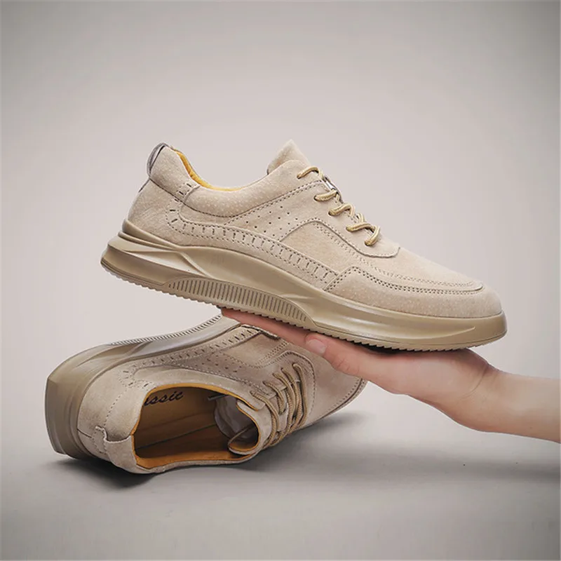 

2019 Retro Men's Leather Tennis Shoes Fashion flat Casual Shoes Breathable Men's Sports Shoes Outdoor Non-slip Hiking Shoes Men