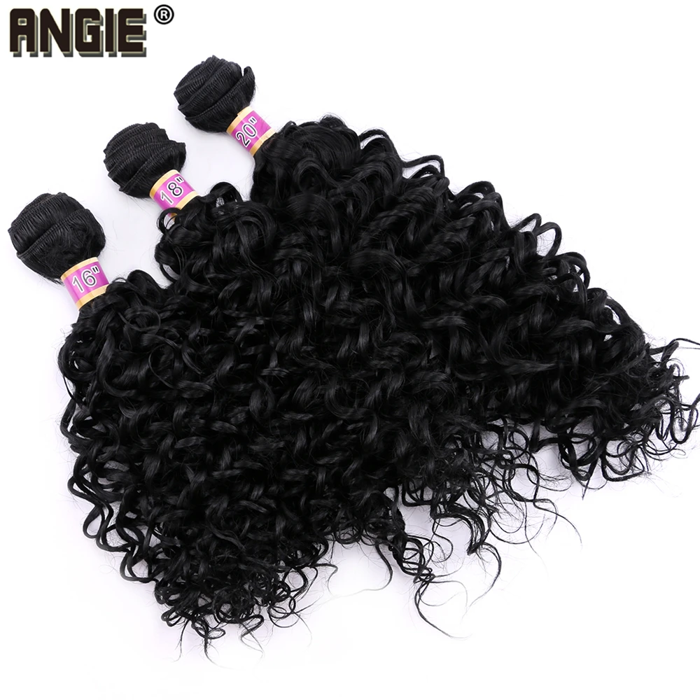 Angie Ombre вьющиеся волосы расширения воды волна Связки завивка искусственных волос 16-20 дюймов 3 шт./лот волос продукт для женщин
