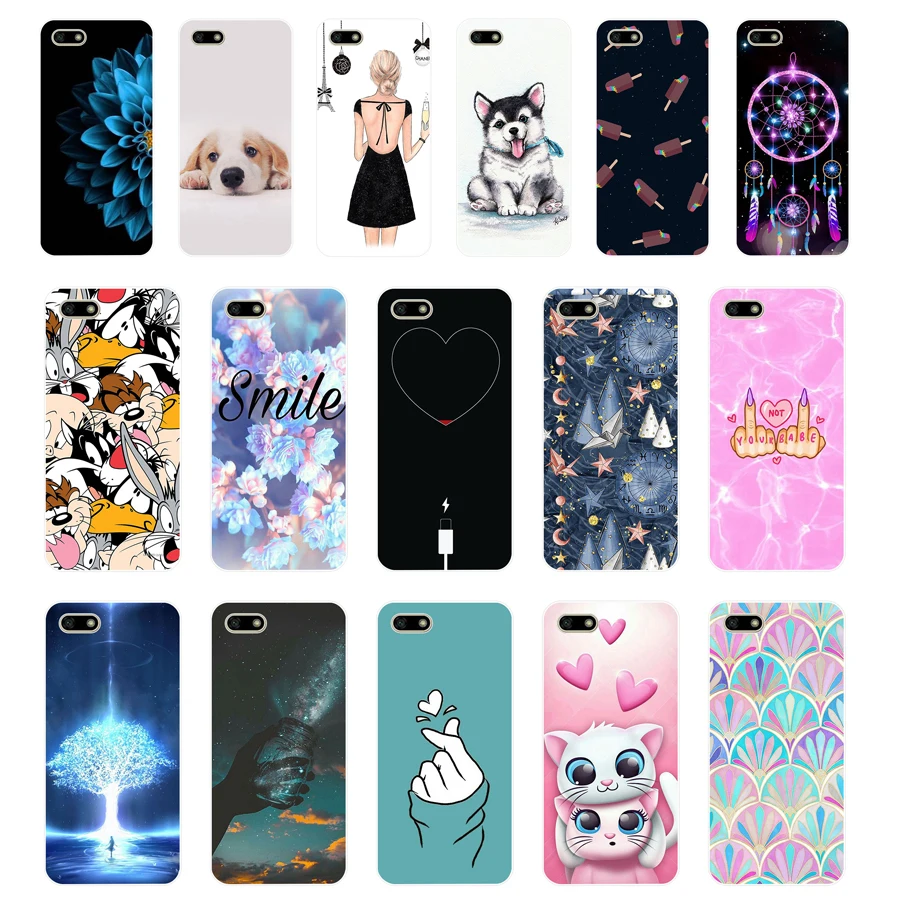 

E Silicone case For Huawei Honor 7A Case 5.45" inch Soft Phone Case Huawei Honor 7A 7 A DUA-L22 Russian Back Cover Coque bumper
