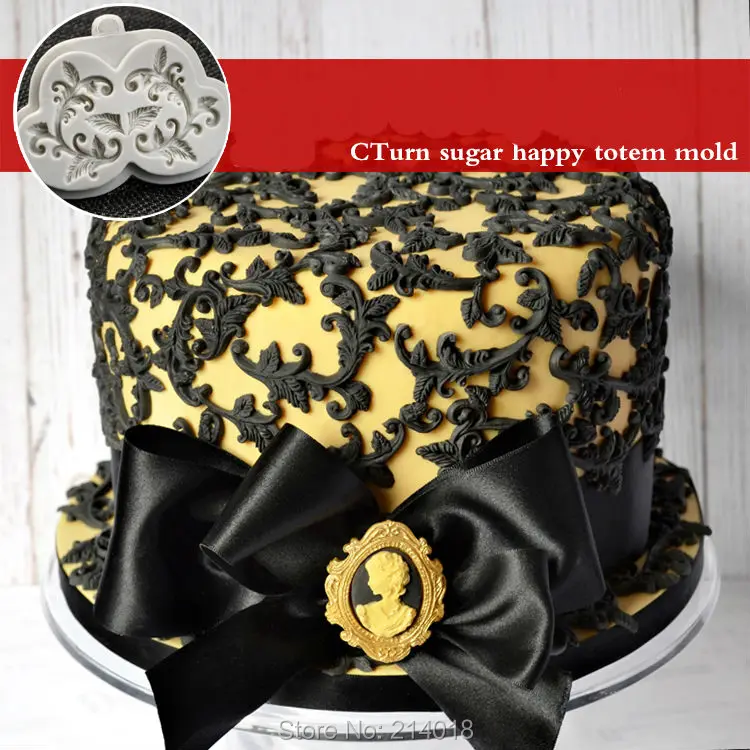 Silicone Mold Fold Sugarcraft Moulds Happy Leaf Frame Rubber for Cake Decorations PRZY Eco-friendly 001 | Дом и сад
