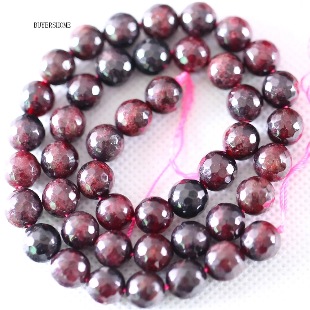 

Free Shipping For Jewelry Making A++8MM Genuine Red Garnet Round Faceted Loose Beads String 15.5"RC205