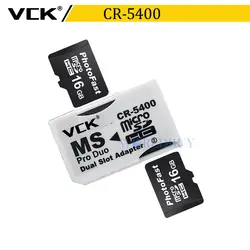 VCK Высокое качество Dual Micro SD TF для Memory Stick MS Pro Двойной переходник CR-5400 CR5400