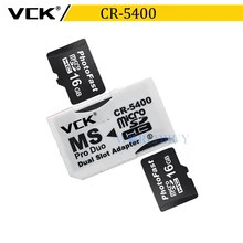 VCK High Quality Dual Micro SD TF to Memory Stick MS Pro Duo Adapter CR-5400 CR5400