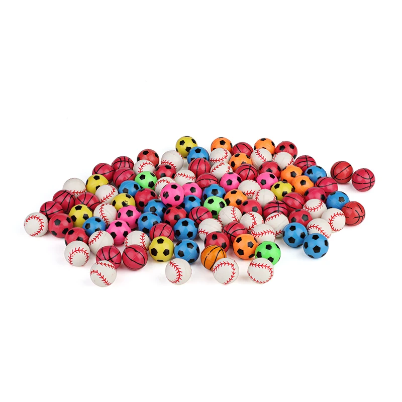 

100pcs Children Toy Ball Bouncing Ball Rubber Outdoor Toys Sport Game Football basketball baseball Elastic Juggling Jumping Ball