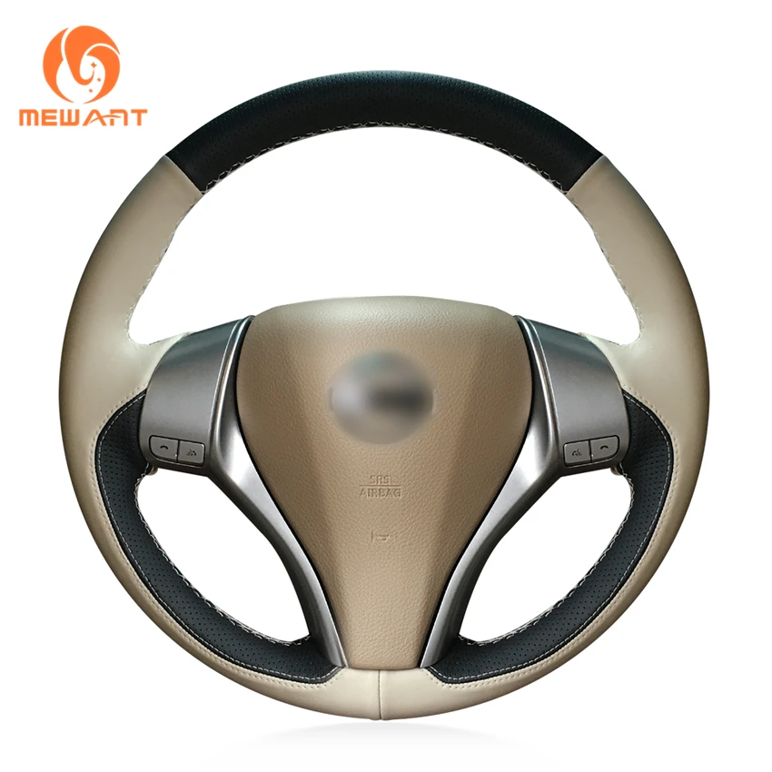 MEWANT Черный Бежевый кожаный чехол на руль для Nissan Qashqai X Trail Teana Altima Sentra 2014 2017 Tiida Navara