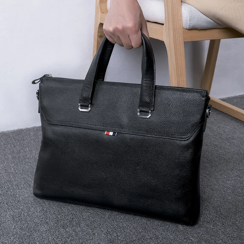 

BAQI Brand Men Briefcase Bag Genuine Cow Leather Men HandBags 2019 Fashion Man Shoulder bags Messenger Bag Computer Business Bag