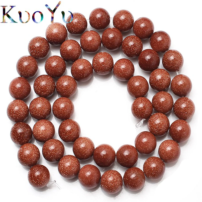 

Natural Stone Beads Golden Sand Round Loose Beads For Jewelry Making 15.5 inches 4/6/8/10/12 mm DIY Bracelet Necklace Wholesale