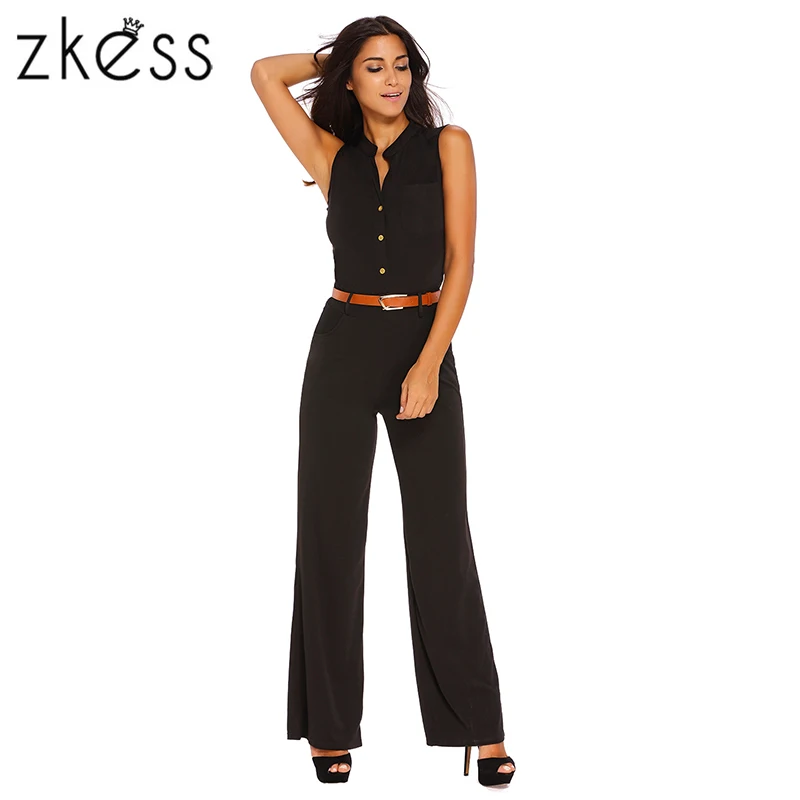 ZKESS Jumpsuit Romper Summer Sexy Women Sleeveless