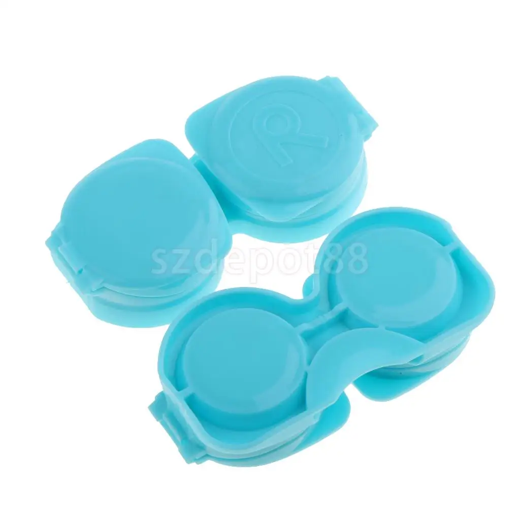 10 Pack Mini Flip-top Contact Lens Portable Travel Kit Holder Soaking Box Case R Marked