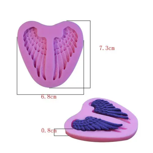 Симпатичные Крылья Ангела Дизайн объемные силиконовые формы для Торт Шоколад Конфеты изготовление мыла