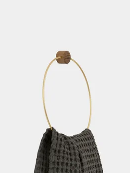 

Modern Denmark Design towel holder Hang ring Towel shelf copper Clothes Hanger Wall Mounted Towel Rack gold Bathroom Towel Ring