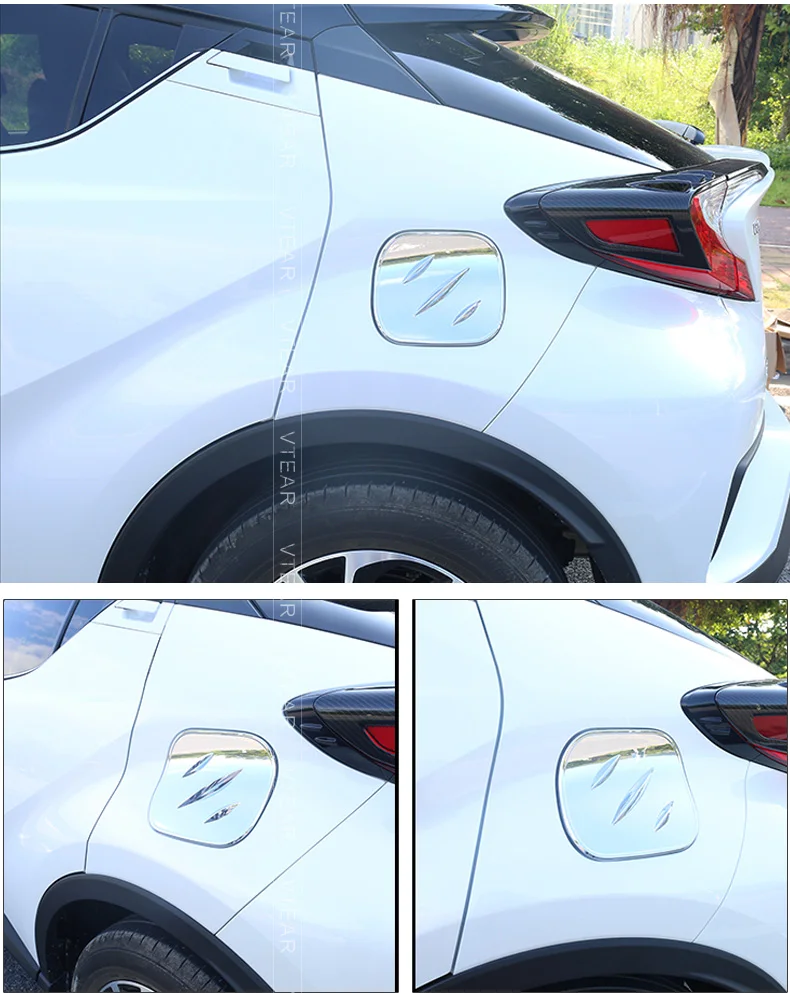 Vtear для Toyota C-HR CHR углеродное волокно автомобильный масляный Топливный Бак Газовая крышка обод хромированный Стайлинг внешние аксессуары，автотовары