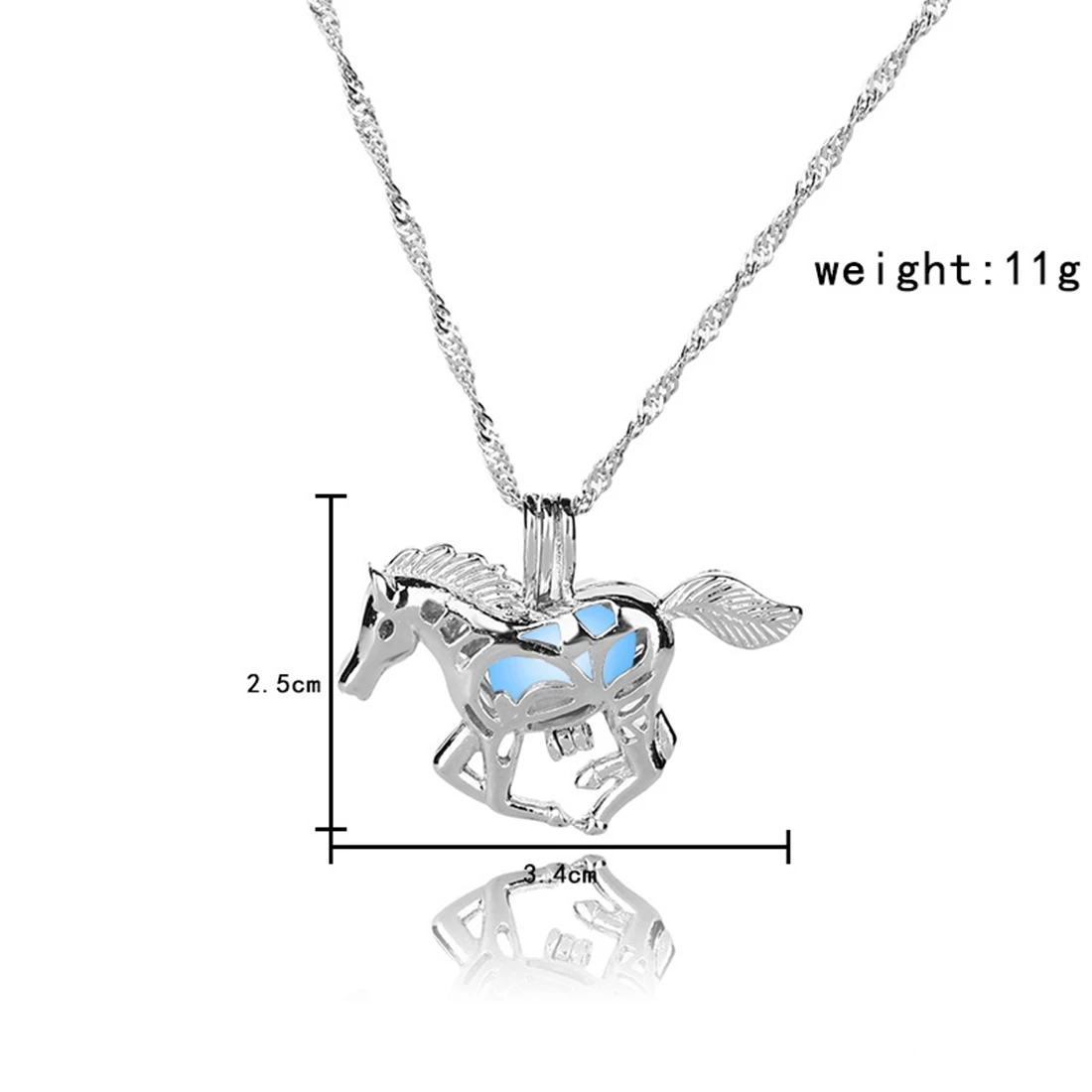 Hot Sale Running Horse Luminous Locket Pendant Necklace Glowing in the Dark Vintage Jewelry Necklace For Women Choker Hot Sale Running Horse Luminous Locket Pendant Necklace Glowing in the Dark Vintage Jewelry Necklace For Women Choker