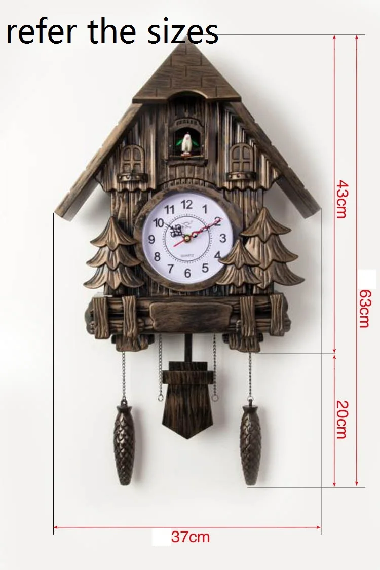 Reloj de cuco de moda Reloj de pared de sala de estar de 20 pulgadas reloj despertador de calidad reloj de bolsillo oscilante Reloj de cuco de moda Reloj de pared de sala de estar de 20 pulgadas reloj despertador de calidad reloj de bolsillo oscilante