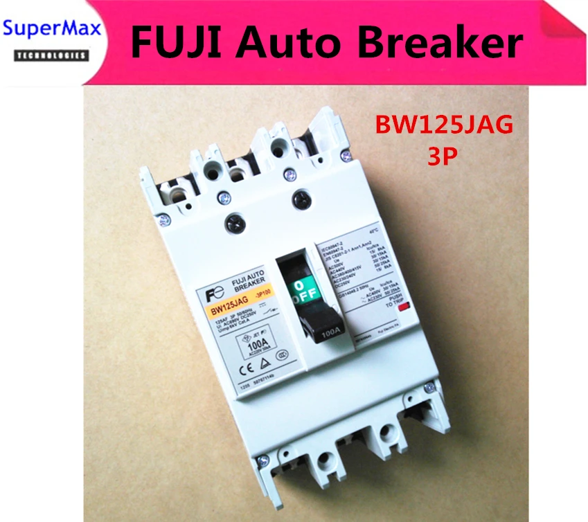 High Quality & Original FUJI Auto Breaker BW125JAG 3P 100A three phase