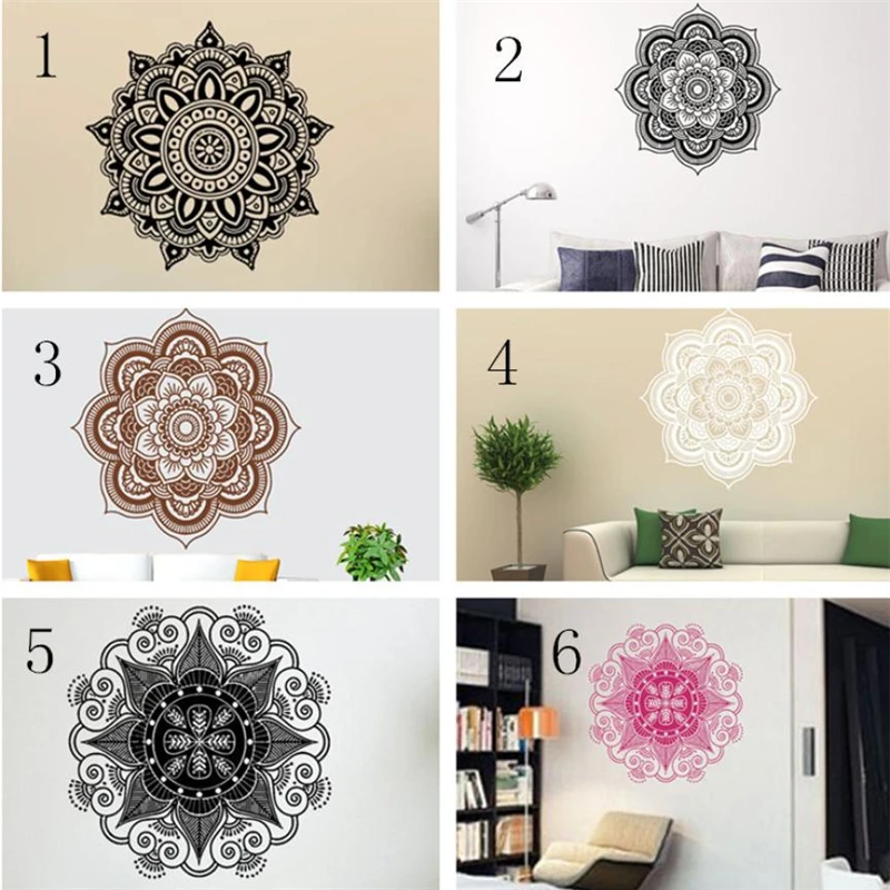 New Mandala Flower Stickers Indian Bedroom Wall Decal Art  Mural Home Vinyl Family07