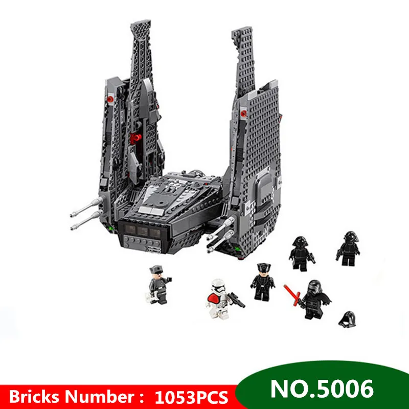 

1053pcs Diy Building Blocks Kylo Ren's Command Shuttle Educational Brick Compatible with Legoingly Model Toys for children Gift