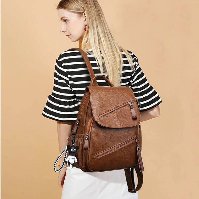 Винтажный рюкзак с кисточками новый женский ретро из искусственной кожи