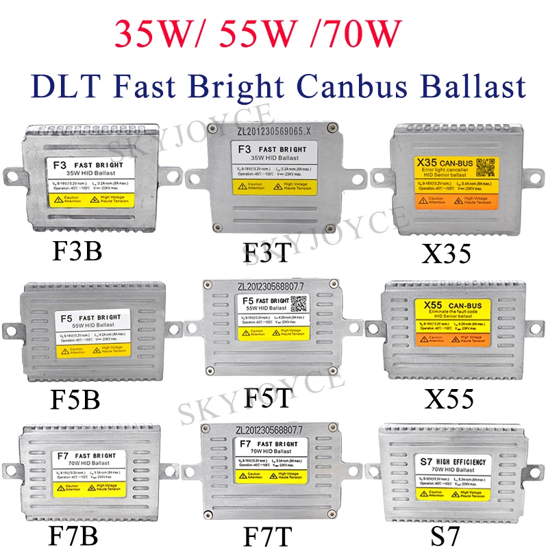 SKYJOYCE Original DLT Xenon 55W F5 Fast Bright HID Ballast For AC 55W Car Headlight Bulb Kit Xenon H7 H1 H11 HB3 D2H Car Styling