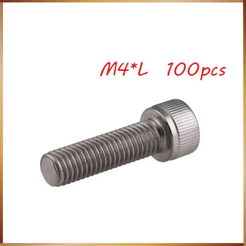 100 шт. M4 * 16/20/25/30 DIN912 m4 Шестигранная головка с шестигранной головкой из нержавеющей