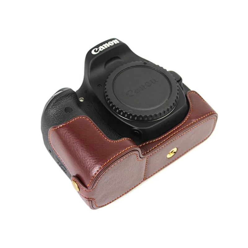 Натуральная кожа Камера сумка Половина Чехол Крышка для цифровой однообъективной зеркальной камеры Canon EOS 5diii 5DIV 5D3 5D4 5DSR 5D MARK3 с Батарея открытие