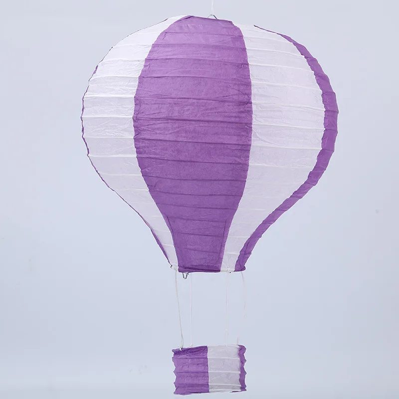 30cm 40cm hot air balloon chinese lantern rainbow heart striped printed lampion babyshower birthday wedding party decorations - Цвет: Light Purple Stripe